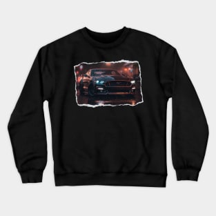 Mustang Inspired Glossy Black Sports Car Crewneck Sweatshirt